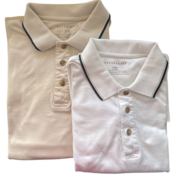 NATURAL LIFE Other - Natural Life Cotton Polo Shirts - Beige and White